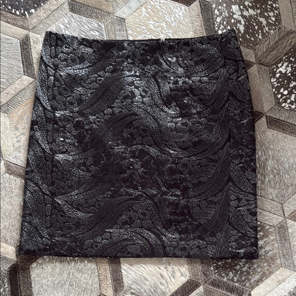 Elegant Black Metallic Skirt